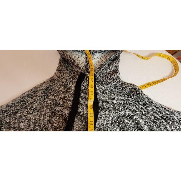 Anthropologie Ruby Moon L Gray Knit Cropped Sweater Hoodie Cozy Slouchy Skater - Picture 4 of 9